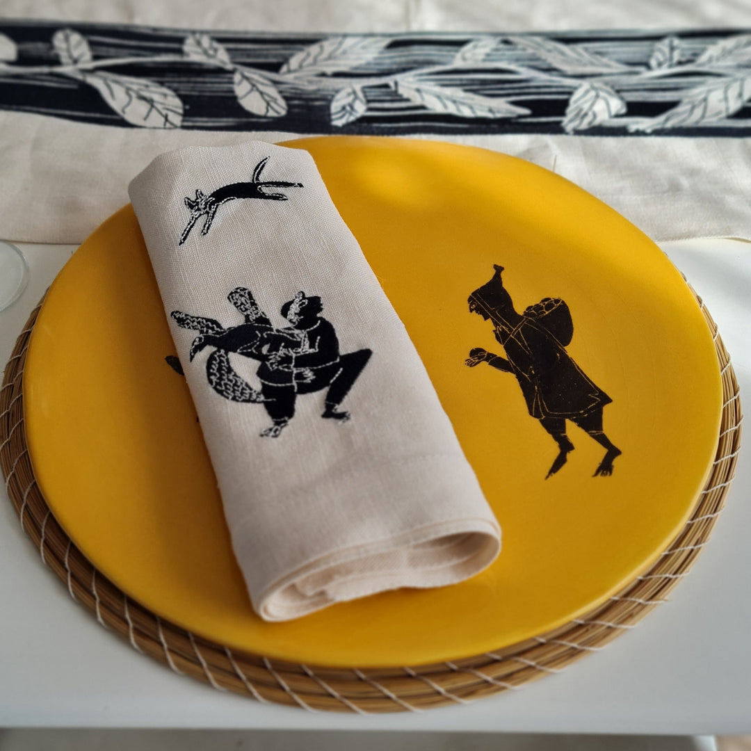 Set of 4 Handcrafted Linen Napkins MEDINA - KATOUS