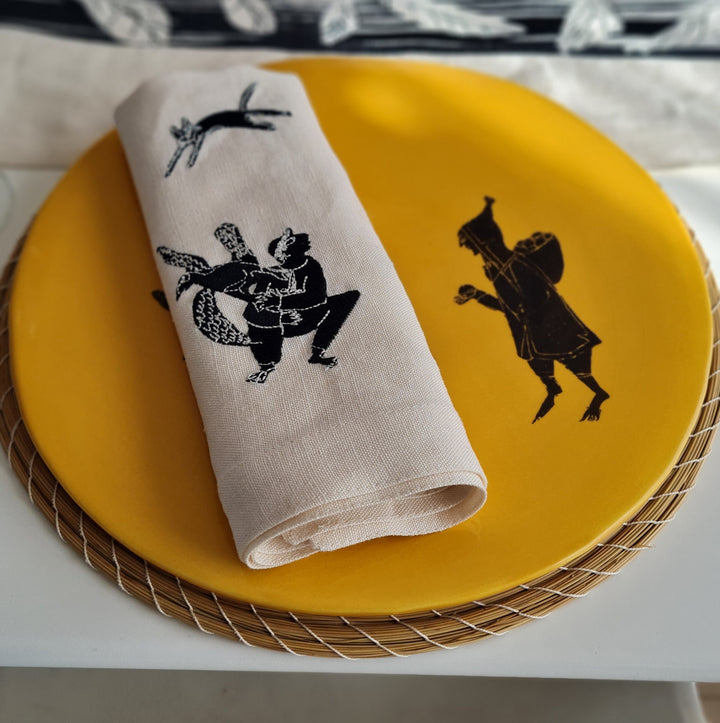 Set of 4 Handcrafted Linen Napkins MEDINA - KATOUS