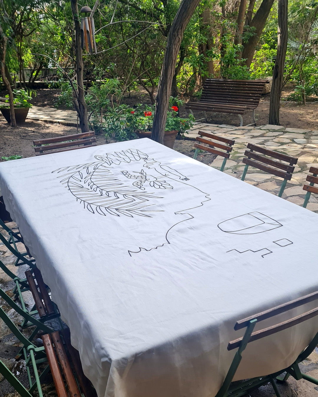 Nappe en lin brodé – DJERBA