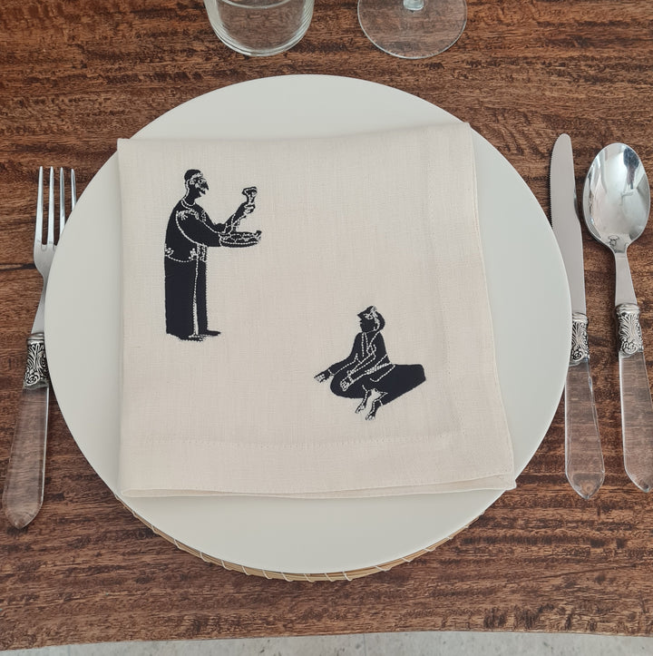 Set de 6 Serviettes de table en lin MEDINA 