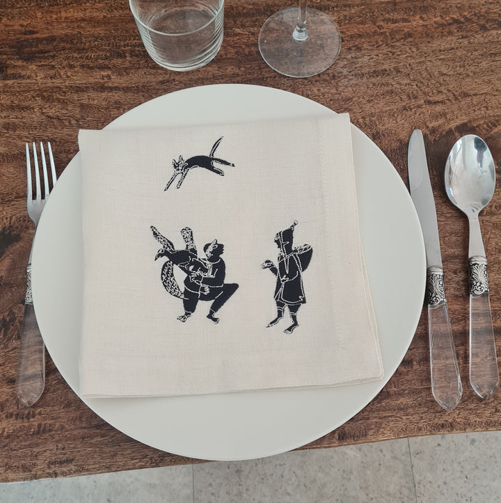 Set of 2 Handcrafted Linen Napkins MEDINA - HKAYET