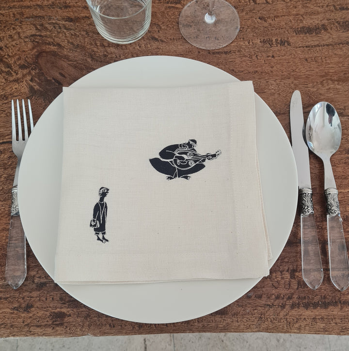 Set de 6 Serviettes de table en lin MEDINA 