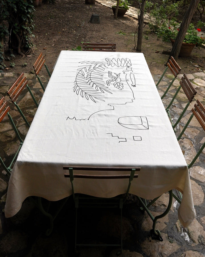 Nappe en lin brodé – DJERBA