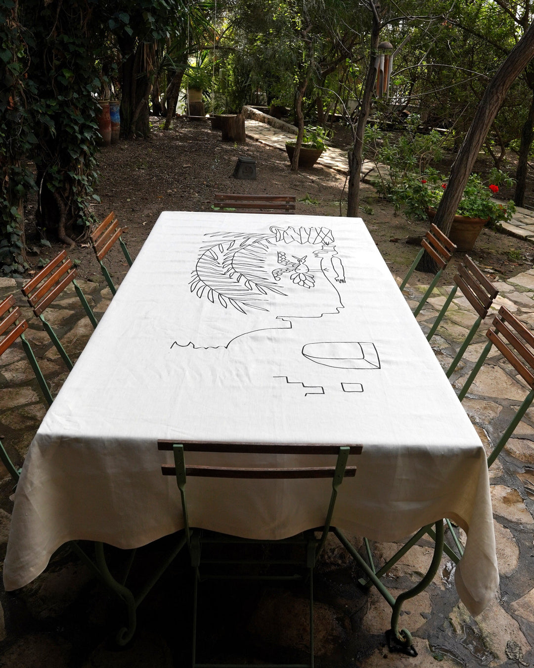 Nappe en lin brodé – DJERBA