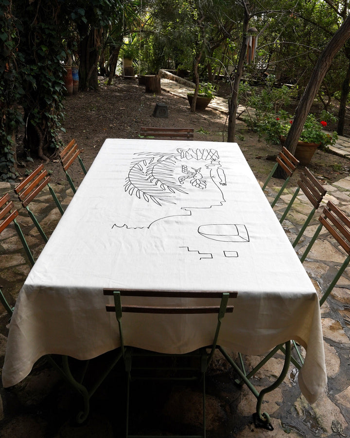 Nappe en lin brodé – DJERBA