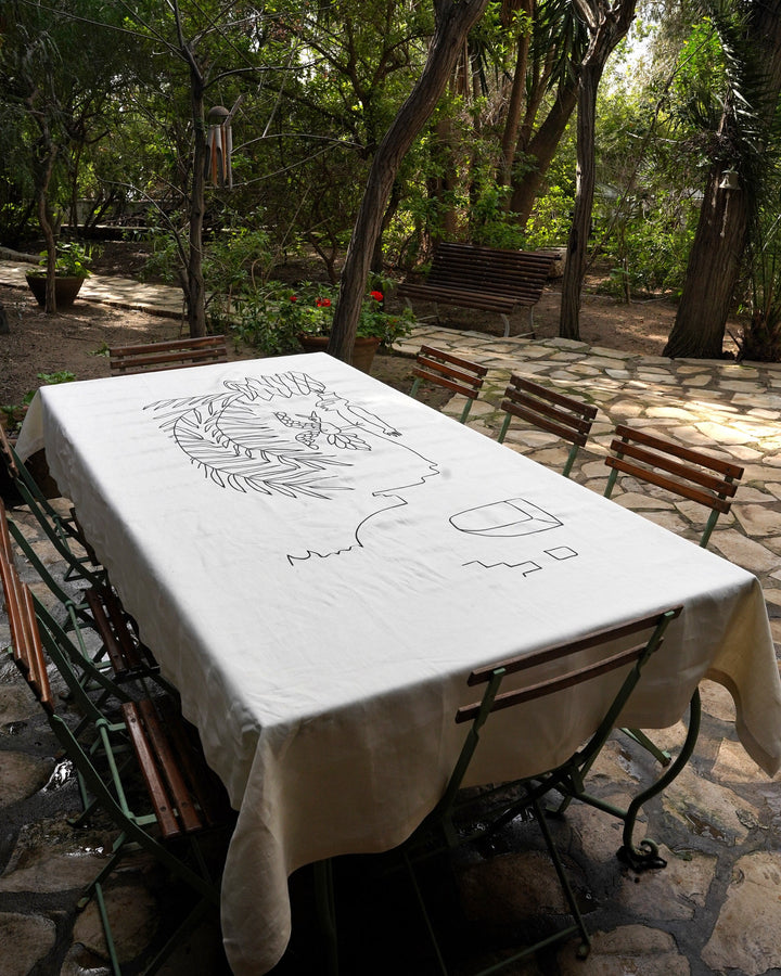 Nappe en lin brodé – DJERBA