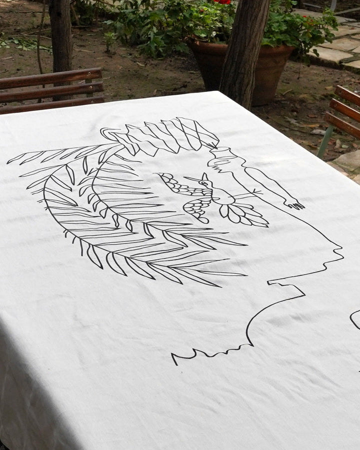 Nappe en lin brodé – DJERBA